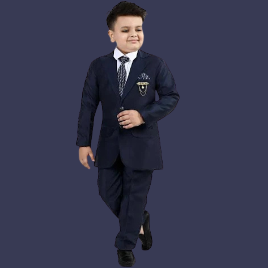 Boys Festive & Party, Wedding Blazer, Shirt and Trouser Set - Image 3