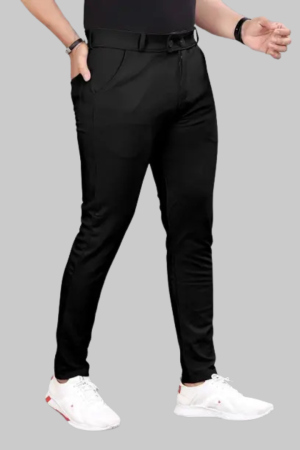 Men Slim Fit Blend Trousers