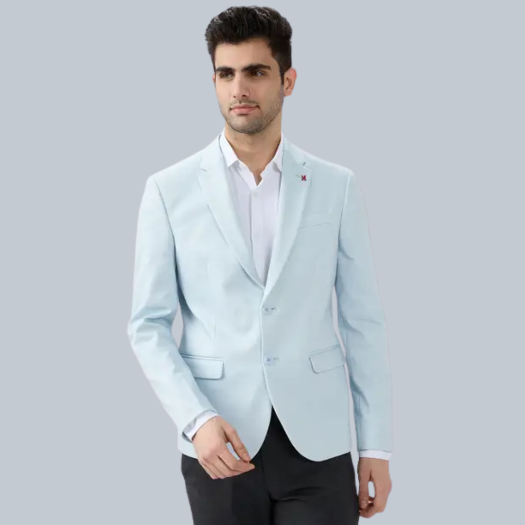 Men Solid Single Breasted Casual Blazer - Image 3