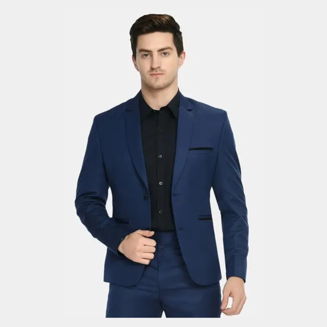 Men Solid Single Breasted Casual Blazer - Image 4