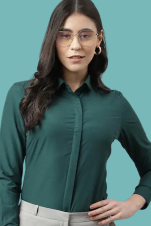 Women Regular Fit Solid Formal Shirt