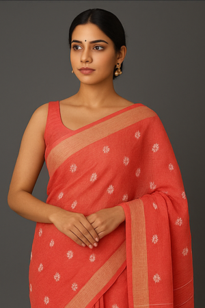 Woven Jamdani Cotton Silk Saree