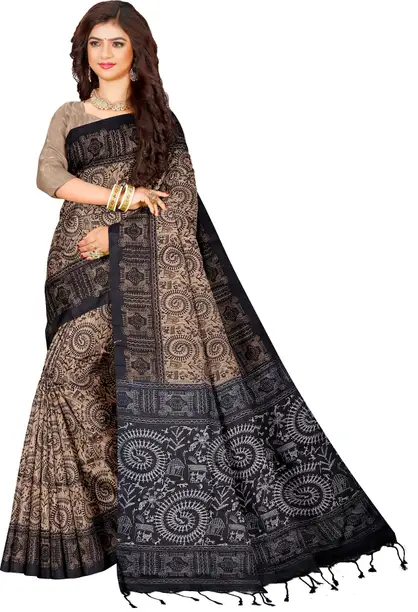 Printed Sambalpuri Pure Cotton Saree