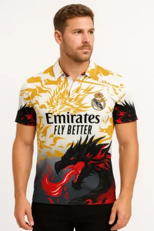 iLyk Men Animal Print Polo Neck Linen Blend Multicolor T-Shirt